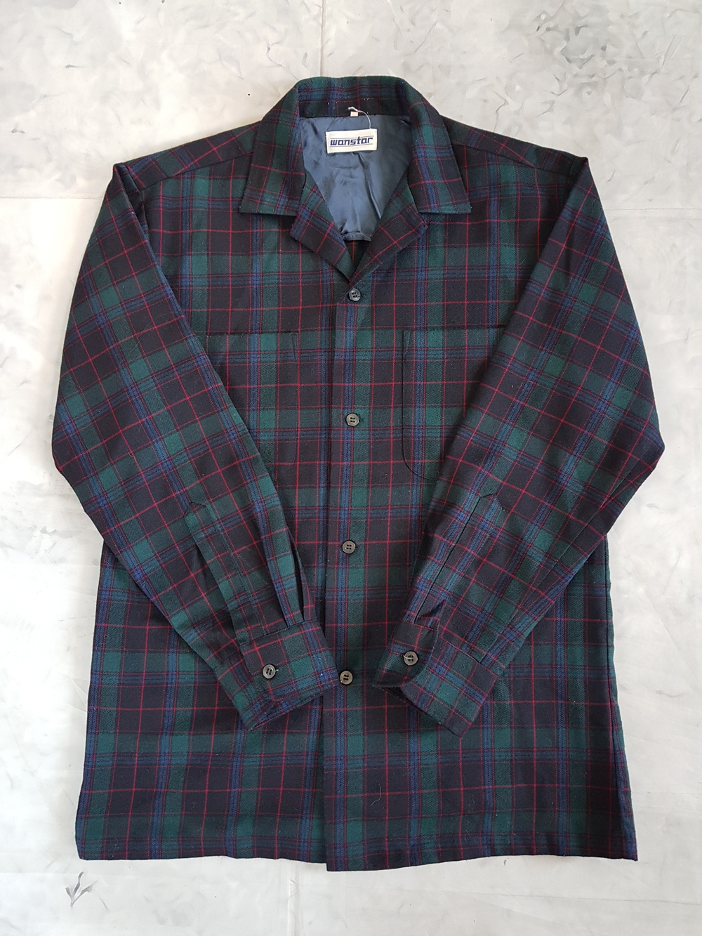 Vintage 90s Green Plaid Button-Up Shirt